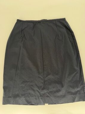 Cori Charcoal Blue High Rise‎ Pencil Skirt Back Vent 46 US 14